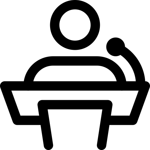 workshops and public speaking icon